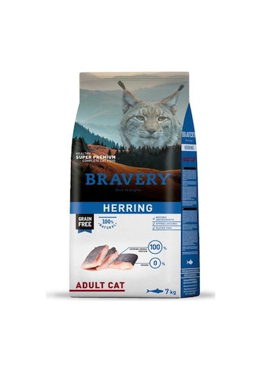 Bravery Tahılsız Ringa Balıklı Yetişkin Kedi Maması 2 KG