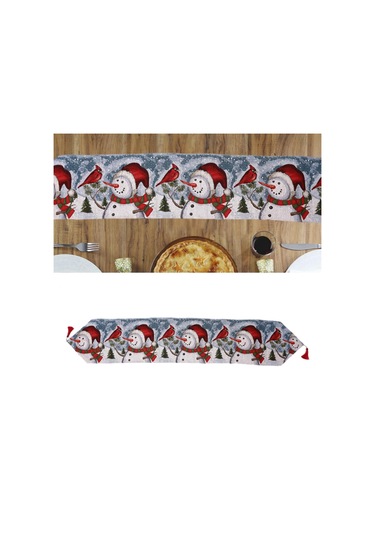 Homyl Yılbaşı Masa Örtüsü Bayrağı Kış Mutfağı İçin Kardan Adam