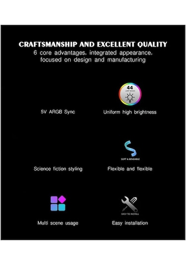 Wezone Beyaz X8 Led Argb Senkronizasyon Kablosu - Atx 24pın + Ekran Kartı 8pin, Isı Yalıtımı, 5v 3-pin Bağlantı, 550+100mm Uzunluk