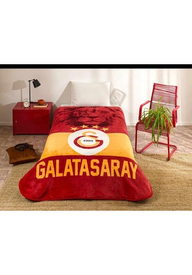 Taç Lisanslı Battaniye Galatasaray Aslan Tek Kişilik 2025 Yeni Se