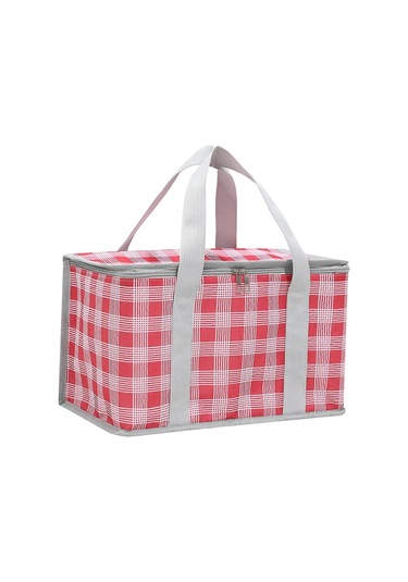 Yalıtımlı Yeniden Kullanılabilir Gıda Çantası Gıda Teslimat Çantası Piknikler İçin Saplı Dikey Gıda Taşıma Soğutucu Çantası Çok Renkli