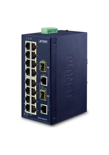 Planet Pl-ıfgs-1822tf 16 Port 10/100tx 2 Port Gigabit Tp/sfp Combo Endüstriyel Switch