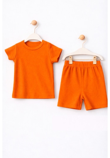For My Baby Basic Bebek Şortlu Takım Turuncu