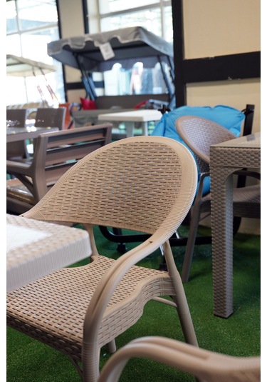 Alezy Bambu Balkon Bahçe Masa Takımı 4 Kişilik 70x70 Masa 4 Adet Bambu Koltuk Cappucino