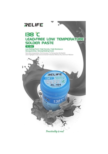 Relıfe Rl-404 Krem Lehim Solder Paste 40G 138°C Düşük Kaynama