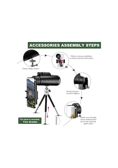 Techtic 40x60 Dürbün Ultra Zoom Monoküler Teleskop