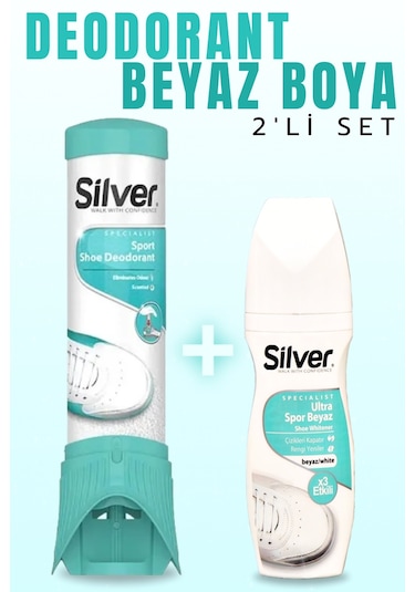 Ayakkabı Deodorantı Koku Giderici Önleyici Sprey + Beyaz Ayakkabı Boyası 2li Set Beyaz
