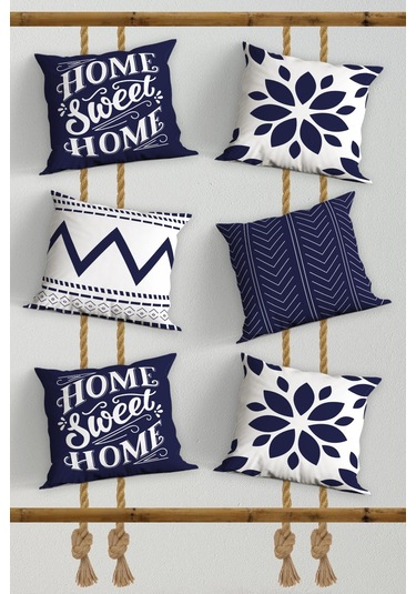 Belle Benoit Baskılı Dekoratif 6'lı Koltuk Kırlent Kılıfı Desen37