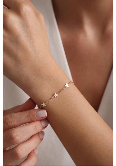 Gianfranco Yıldız Işıltılı Bileklik Altın Sarı Altın