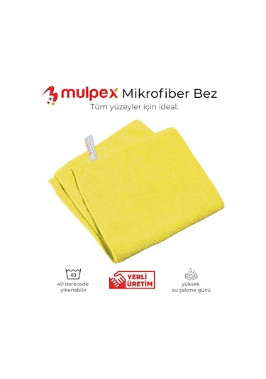 Mulpex Mikrofiber Genel Temizlik Bezi Sarı 40X40 cm. - 20 Adet