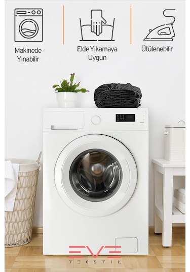 Eve Tekstil Fitted Yüksek Kaliteli Penye Kumaş Tek Kişilik Lastikli Çarşaf Siyah