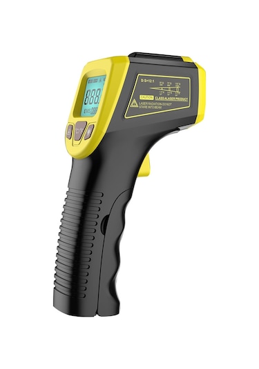 Gm320s Temassız El Tipi Endüstriyel Kızılötesi Termometre Yüksek Hassasiyetli Lcd Ekran Arkadan Aydınlatmalı Sıcaklık Test Cihazı - Sarı
