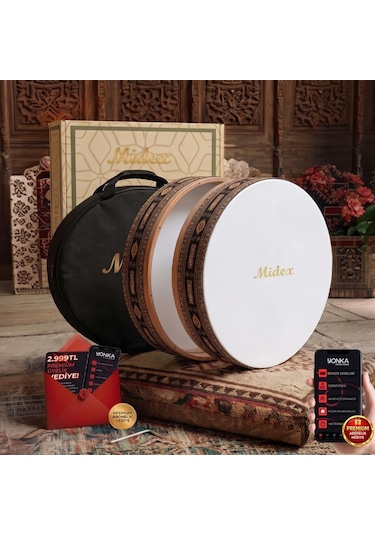 Midex Br-910 Kaliteli Bendir Def Akort Ayarlı El Tutma Oyuklu Çantalı