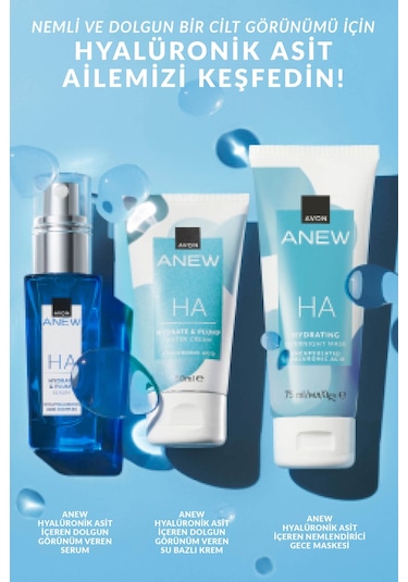 Avon Avon Anew Hyalüronik Asit İçeren Dolgun Görünüm Veren Su Bazlı Krem 50 ML + Gece Maskesi 75 ML + Serum 30 ML