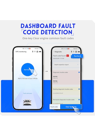 Fnırsı Fd10 Araba Obd2 Arıza Teşhis Cihazı Bluetooth 5.1 Bağlantılı Motor Dedektörü