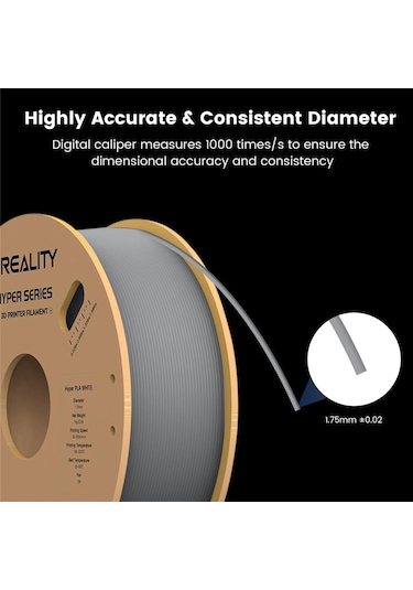 Creality Hyper Pla Gri 1.75mm 1000gr Filament - Urhanshop Yetkili Satış