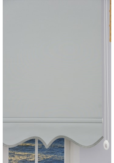 Kalın Keten Stor Zebra Güneşlik Perde Etekli Alüminyum Kasa & Boru, Ithal Kumaş Gri