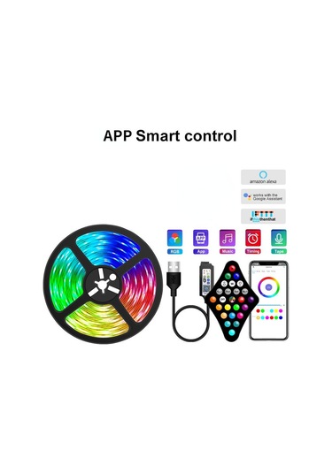 App 5050 Rgb Bluetooth Led Çubuk Işık 1m-30m Dc 5v Usb Led Çubuk Tv Arkaplan Işığı Odası Dekorasyon Led Bant Diyot Esnek Yatak Odası Neon Işık App Controller 20m App Controller 20m