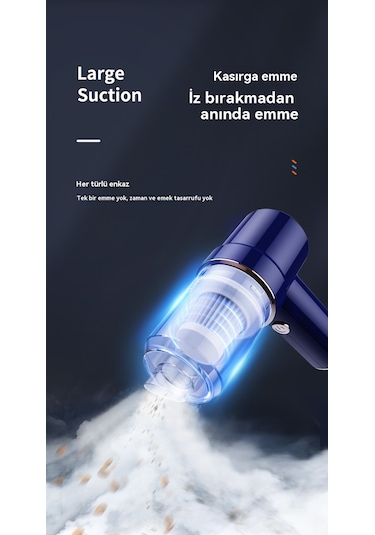 Aurora Emme ve Üflemeli 3in1 Kablosuz Araç Elektrikli Süpürgesi