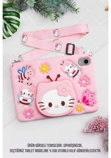 Apple Ipad 8. Ve 9. Nesil 10.2 Inç 2020 / 2021 Uyumlu Kedi Kılıf Standlı Eğlenceli Koruma Pudra