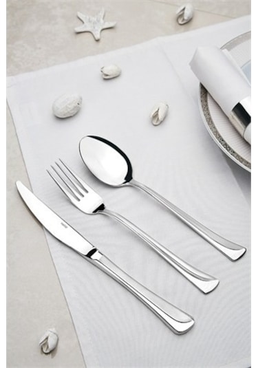 Nehir Maksi Saten 12 Li Yemek Çatalı Gümüş