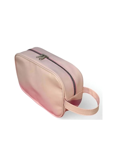Şeffaf Seyahat Makyaj Kozmetik Çantası Açık Pembe Medium Açık Pembe
