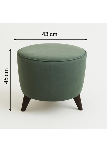 Yuvarlak Puf Uzanma Koltuğu Makyaj Koltuğu Yeşil