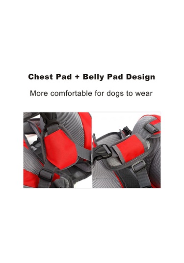 Vkemall Köpek Sırt Çantası Yolculuk İçin Yansıtıcı Çubuklu Nylon+pvc Mavi Büyük Boy L Kırmızı - Siyah