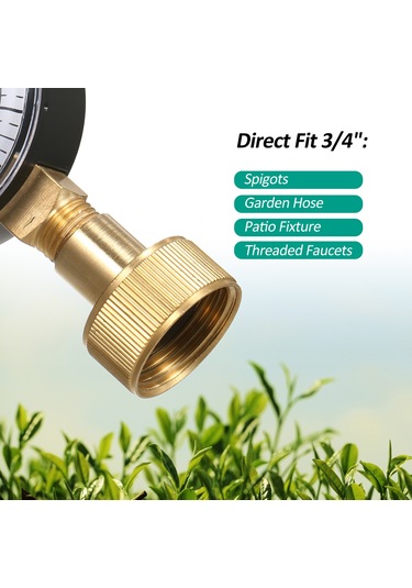 Springsun Su Basıncı Test Cihazı 0-200psı, 3/4" İç Dişli Boru, Kırmızı Göstergeli, 2.5" Manometre, Bakır Ve Plastik Malzemeyle