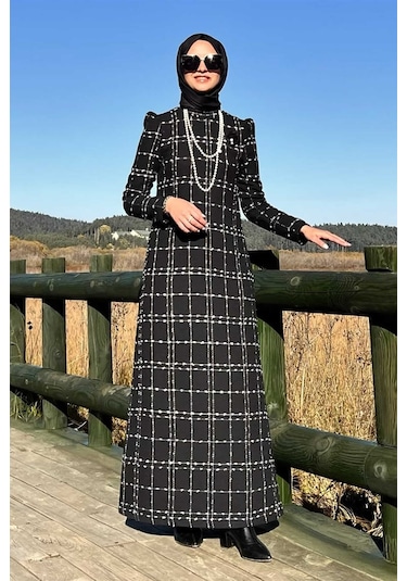 Asalet Tüvit Elbise Siyah