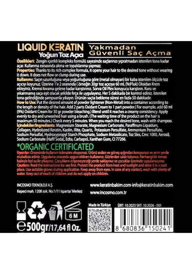 Yoğun Toz Açıcı Yakmadan Saç Açma 500gr