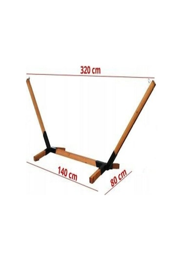 UMUTPARK METAL AYAKLI AHŞAP BAHÇE HAMAK. Kahverengi