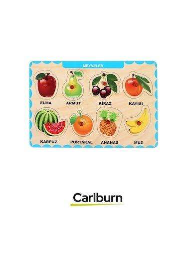 Özel Üretim Eğitici Öğretici Zeka Geliştirici Çocuk Ebeveyn Meyveler Ahşap Tutmalı Puzzle