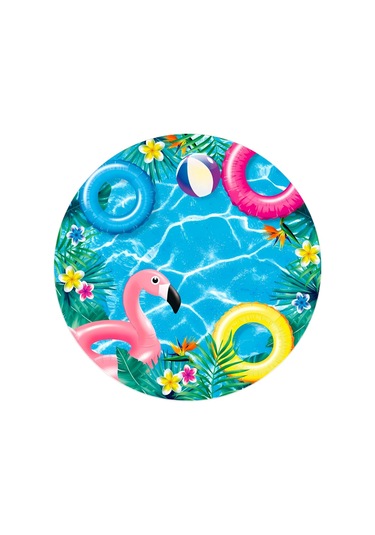 Yenilebilir Yuvarlak Pasta Resim Baskısı 20 Cm Şekerli Kağıt Flamingo Temalı 81