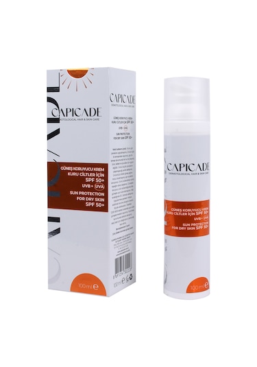 Capicade SPF 50+ Kuru Ciltler İçin Koruyucu Güneş Kremi 100 ML