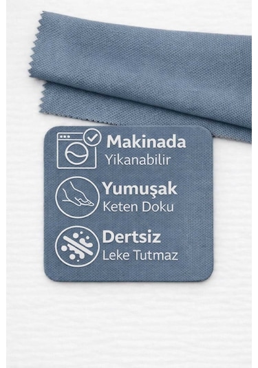 Perdeyap1980 Açık İndigo Ada Fon Perde Tek Kanat 1/3 Sık Pile Açık İndigo