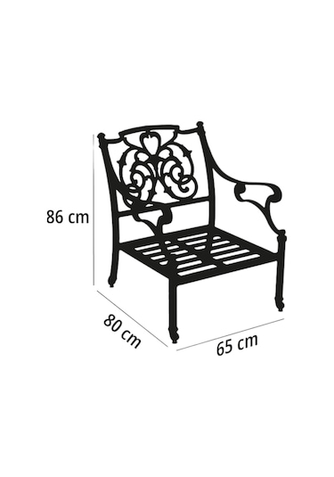 Aden 3+3+1+1 Alüminyum Döküm Bahçe Oturma Takımı Rehome Siyah