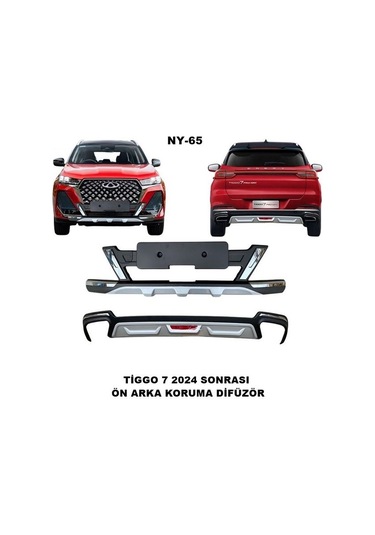 Chery Tiggo 7 Ön Ve Arka Tampon Koruma Difüzör Tiggo 7 2024 Sonrası Son Kasa Ön Arka Difüzör