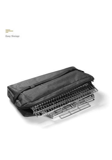 Shufa Taşınabilir Paslanmaz Çelik Ateş Yakma Standı, Kolay Sökülüp Takılabilir Mangal / Barbekü Izgarası 31 31 22cm Gri