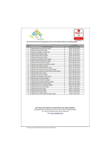 Organik Karışık Sebzeli Tam Buğday Kesme Çorbalık 200gr