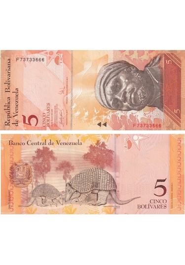 Venezuela, 5 Bolivar 2007 P 89 Çil Eski Yabancı Kağıt Para