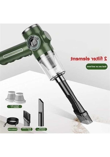 Tongxida Jl Kablosuz Araba Elektrikli Süpürge 9800000pa Yüksek Güç Güçlü, Süper Temizleyici Yeşil