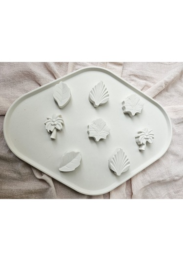 Taşlı Nişan Tepsisi Yüzüklük, Yaprak Figürlü, Lavanta Kokulu Dekoratif Sunum Tepsisi 30x23 Cm Renkli