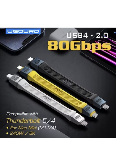 Ugourd Thunderbolt 5 Usb 4.0 240w 80gbps Gen4 8k Pd 240w E-marker