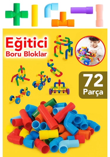 Hc1044 Hayvan Figürlü Kapaklı Kapta Boru Blok 72 Parça