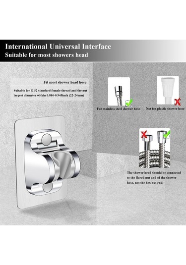 Ulzyvf Yapışkanlı Tutucu - Monte Gerektirmeyen, Delme Gerektirmeyen Duş Askısı, Ayarlanabilir Duvara Yapışkanlı Braket, Pc Ve Diğer Ürünler İçin Diğer