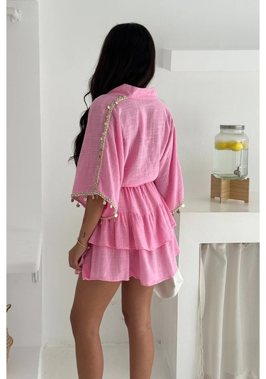 Deniz Kabuğu Aksesuarlı Takım Pembe Pembe