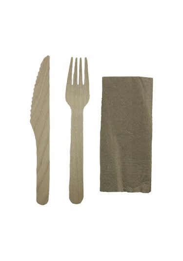 Kag It Kaplı Tahta Çatal-bıc Ak-pec Ete Set Ahşap