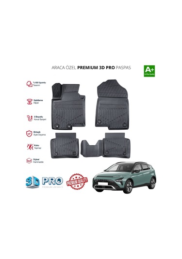 Hyundai Bayon Araca Özel 3d Paspas 2021 2022 2023 2024