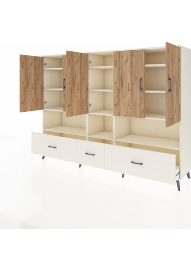 Hyperion Dolap 12 Raflı 3 Çekmeceli 5 Kapaklı 220x44x163 Aytaşı-ç Aytaşı-çam/aytaşı
